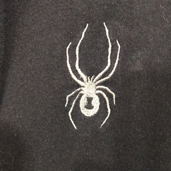 Spider Black Embroidered Insignia Pull-Over Quarter Zip size L - Picture 3 of 12